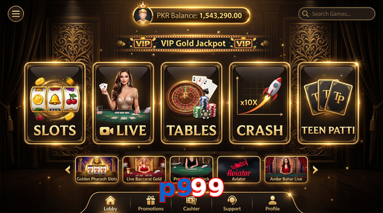 Main screen of P999 casino page for PK players